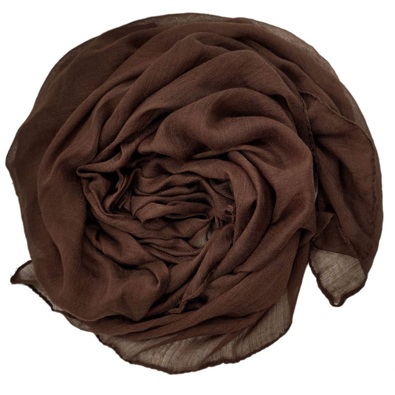 woogwin Women's Cotton Scarves Lady Light Soft Fashion Solid Scarf Wrap Shawl (One Size, coffee) - Image 2
